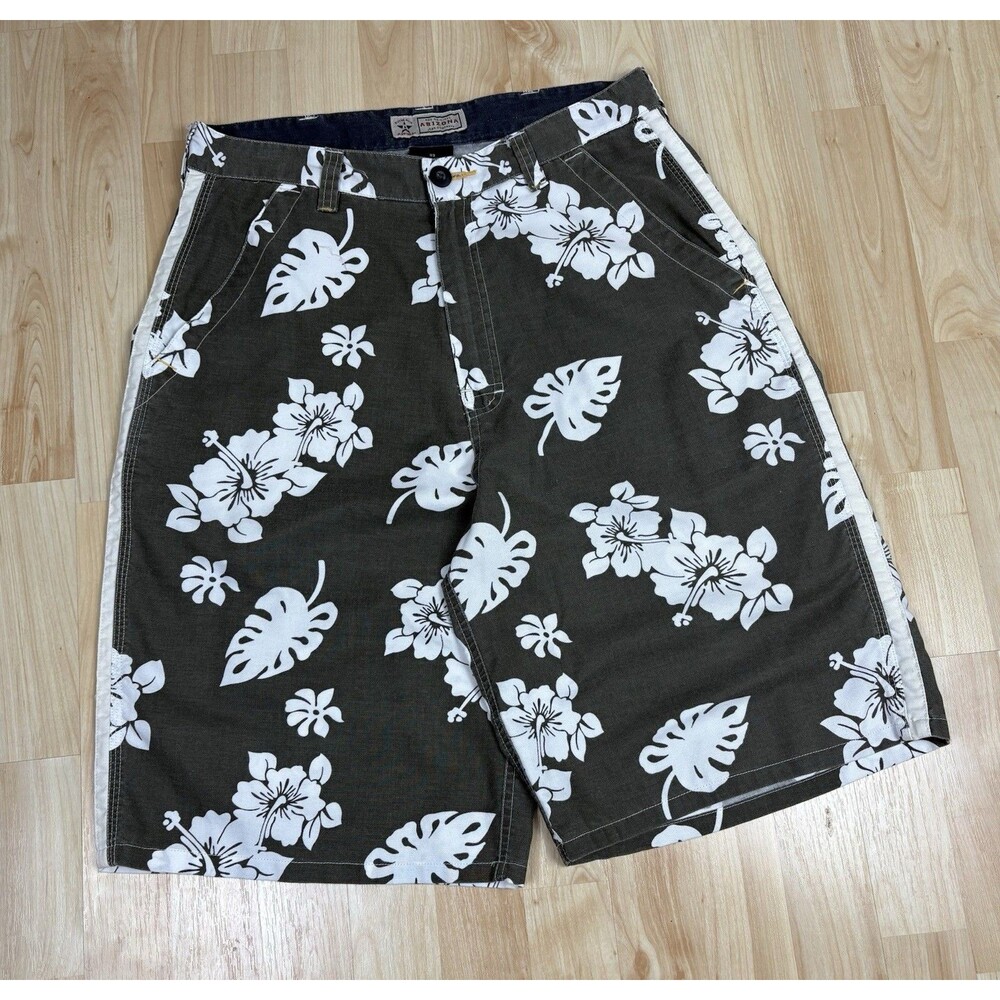 Vintage Y2K Arizona Jean Graphic Shorts / Size 33 Men's / Floral Graphic Print